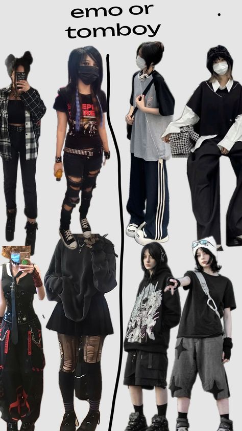 choose and comment 🖤#emo#tomboyaesthetic #emo or tomboy Tomboy Personality, Emo Tomboy, Outfit Ideas Lazy, Tomgirl Outfits, Dance Practice Outfits, Outfit Ideas Emo, September Mood, Clear Phone Case Design, Tomboy Aesthetic