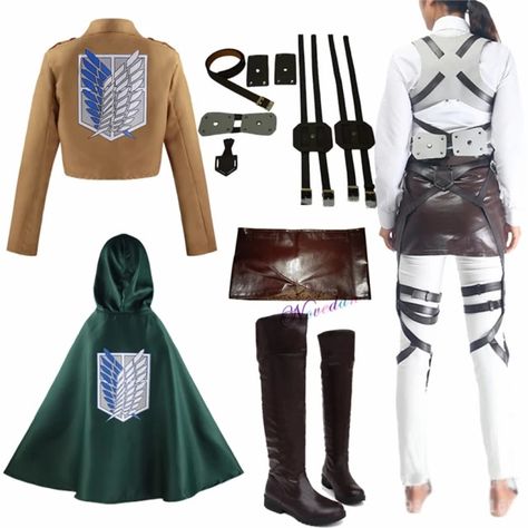 Attack on Titan Shingeki No Kyojin Cosplay Costume Recon Corp Leather Boots Shoes Harness Belt Apron Skirt Scouting Legion Cape _ - AliExpress Mobile Jubah Attack On Titan, Aot Cosplay Costume, Mikasa Costume, Twin Outfit Ideas, Attack On Titan Uniform, Attack On Titan Outfit, Anime Cosplay Outfits, Shingeki No Kyojin Cosplay, Attack On Titan Costume