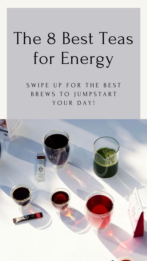 Herbal Tea Recipes For Energy, Teas For Energy, Tea For Energy, Homemade Energy Drink, Tea Mixes, Caffeinated Drinks, Pique Tea, Energy Tea Recipes, Tea Business