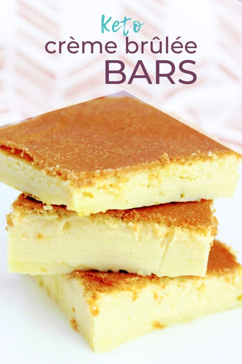 You won't believe how easy this scrumptious keto dessert is! Easy keto crème brûlée bars are made with just 6 simple ingredients and is ready to go into the oven in 5 quick minutes. If you're intimidated by crème brûlée, start with these super easy bars! Keen for Keto | low carb creme brulee bars | keto dessert Creme Brulee Bars, Keto Creme Brulee, Easy Bars, Keto Quiche, Plats Healthy, Keto Bars, Brulee Recipe, Postre Keto, Breakfast Low Carb