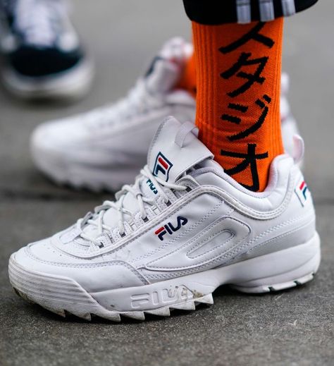 Fila Disruptor II: white trainers Fila Outfit, Mens Accessories Necklace, Fila Disruptor Ii, Fila Disruptor, Fila Disruptors, White Sneakers Men, Cute Sneakers, Women Shoes Online, Best Sneakers