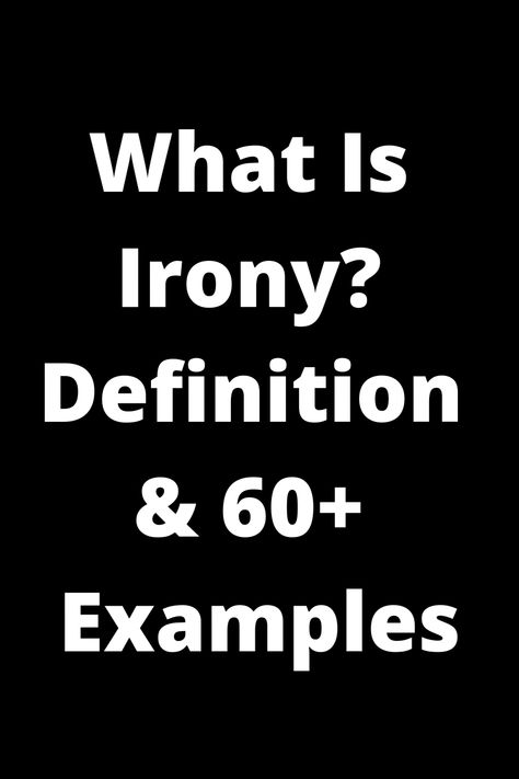 Explore the concept of irony with our detailed guide! From situational to verbal irony, discover over 60 examples that showcase this literary device in action. Whether you're a student looking to study or simply curious about language, this pin is packed with definitions and real-world instances to deepen your understanding. Uncover the layers of irony present in literature, films, everyday conversations, and more. Enhance your grasp on this intriguing topic and appreciate the nuances of communi Irony Definition, Irony Examples, Situational Irony, Literary Devices, True Feelings, A Word, Like A Pro, Over 60, Short Stories