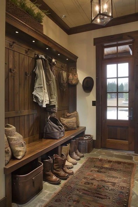 Moss Walls, Ranch House Decor, Entryway Decor Ideas, Barn Style House Plans, Mudroom Design, Dream Life House, Mud Rooms, Rustic Home Design, Bloxburg Ideas