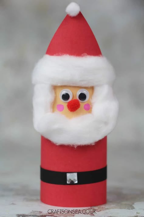 Toilet Paper Roll Santa, Santa Craft, Christmas Toilet Paper, Cute Christmas Decorations, Santa Crafts, Toilet Paper Crafts, Christmas Arts And Crafts, Festive Crafts, Christmas Paper Crafts