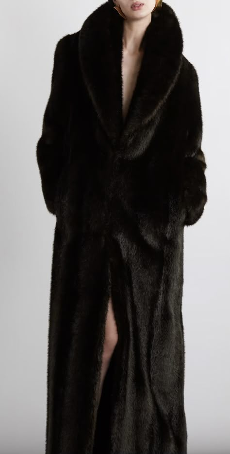 Soviet Fashion, Brown Fur Coat, Black Fur Coat, Elegant Shawl, Black Faux Fur Coat, Faux Fur Coat, Mr Porter, Black Outfit, Fur Jacket