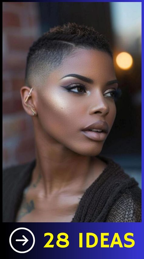 Fashionable 28 Haircuts for Ladies with Black Brief Hair Check more at https://howcandothis.com/hairstyleideas/fashionable-28-haircuts-for-ladies-with-black-brief-hair/ Short Short Black Hairstyles, Women With Beards, Nice Short Haircuts For Black Women, Black Woman Low Haircut, Womens Faded Short Hair, Women Fades Haircuts, Low Haircut Black Women, Short Natural Haircuts For Round Faces Black Women, Black Woman Fade Haircut