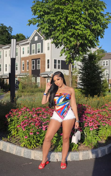 Cute 2 Piece Outfits Shein, Family Appropriate Bikinis, Outfits To Jamaica, Brunch Shorts Outfit, Baddies Vacation Outfits, Houston Outfits Black Women Spring, Mexico Day Outfits, Florida Outfits Vacation Baddie, Colorful Purse Outfit