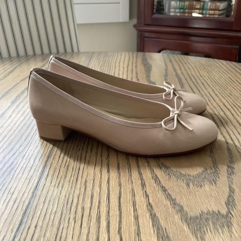 Nude Italian Leather French Sole Ballet Heels -... - Depop Nude Ballet Flats Outfit, Ballet Flats Outfit, Ballet Heels, Flats Outfit, Comfort Design, Outfit Making, Footwear Collection, Ballet Flat, Classic Silhouette