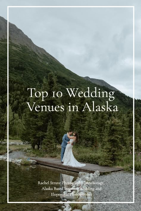 Imagine saying your vows amid the breathtaking landscapes of Alaska. Our Top 10 Wedding Venues list will help you find the perfect backdrop for your big day. From stunning mountain views to charming lodges, these venues promise a truly magical wedding experience. Don't miss out on the dream wedding of a lifetime - read the blog now! Alaska Cruise Wedding, Wedding In Alaska, Elopement In Alaska, Alaskan Wedding Ideas, Alaska Wedding Venues, Alaska Wedding Ideas, Alaska Weddings, 7 Year Wedding Anniversary, Canoe Wedding