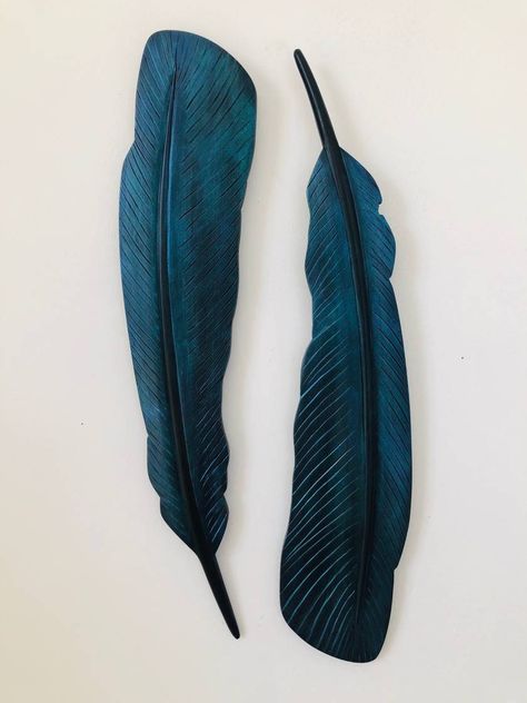 Rimu Tui Feather Set-Small | Felt Ceramic Feathers Handmade, Board Inspiration, Art Classes, Ceramic Pottery, Feathers, Felt, Ceramics, Art