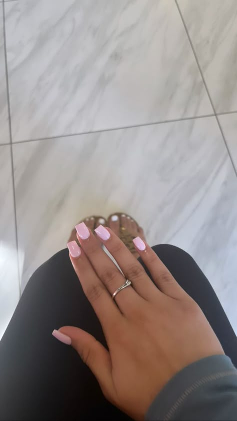 Coffin Short Pink Nails, Biab Inspo Nails Square, Basic Nails Natural, Simple Short Coffin Acrylic Nails, Short Square Acrylic Nails One Color, Short Square Coffin Acrylic Nails, Natural Pink Acrylic Nails Short Square, Nails Inspo Square Short, Cute Pink Nails Square