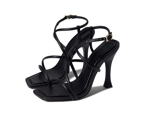 Schutz Lovi | Zappos.com Strap Heels Outfit, High Hill Shoes, Black Stiletto Heels, Fashion Shoes Heels, Elegant Heels, Types Of Heels, Stiletto Shoes, Black Shoes Women, Shoe Black