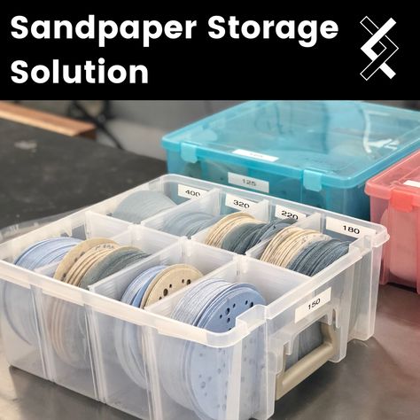 Sandpaper Organizer Diy, Sanding Disk Storage, Diy Sandpaper Storage, Sand Paper Organizer, Sand Paper Storage, Sanding Disc Storage, Sandpaper Storage Ideas, Organize Sandpaper, Sand Paper Storage Ideas