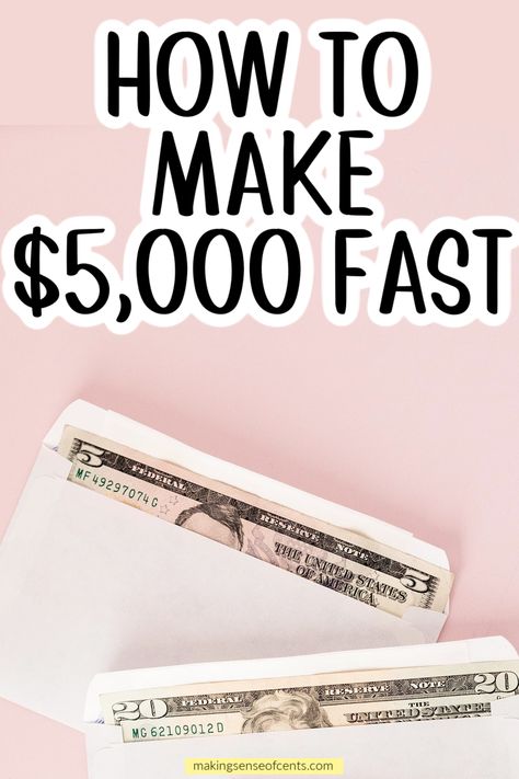 How To Make $5000 Fast - 24 Ways To Make $5,000 Now. Want to learn how to make $5,000 fast? Here are 24 ways to make $5K fast from home, online, or as a side hustle. How To Be Good With Money, How To Make 1000 A Week, How To Make 1000 Fast, How To Make 5000 Dollars Fast, How To Save Money Fast, Save Money Challenge, Beginners Budget, Budget Money, Household Budget