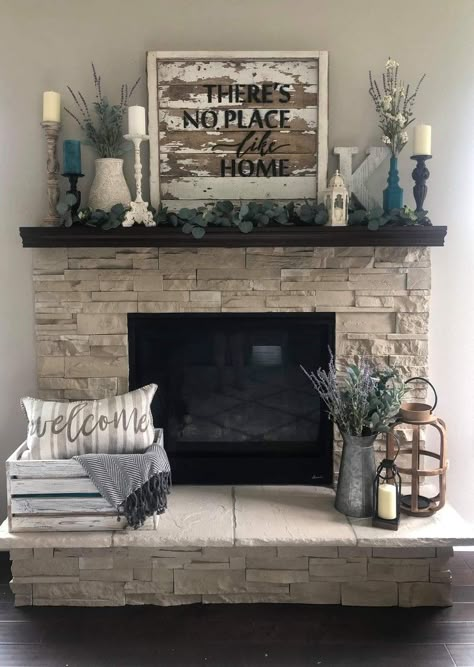 Long Mantle Ideas, Fireplace Hearth Decor, Farmhouse Fireplace Ideas, Hearth Decor, Farmhouse Mantle Decor, Farmhouse Fireplace Decor, Farmhouse Mantle, Mantle Ideas, Fireplace Mantle Decor