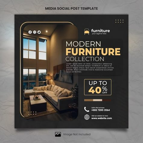 Furniture Flyer Design Ideas, Interior Post Design, Interior Design Poster Ideas, Furniture Social Media Design, Furniture Ads Design, Interior Design Ads, Interior Ads, Furniture Graphic Design, Product Banner Design