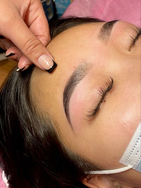 Brow laminationwax and tintCan lasts 4-6 weeks Shaped And Tinted Eyebrows, Arched Tinted Eyebrows, Eyebrow Waxing And Tinting, Eyebrow Ideas Natural, Eyebrow Shaping Lamination, Eyebrows Waxed And Tinted, Eyebrow Hybrid Tint, Tinted And Laminated Eyebrows, Laminated Tinted Eyebrows