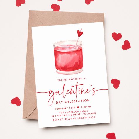 Galantines Day Invitations, Galentines Themes, Galentines Party Invitation, Galentines Invites, Valentines Invite, Galentines Invitation Template, Galentine Invitation, Valentines Day Tea Party, Galentines Invitation