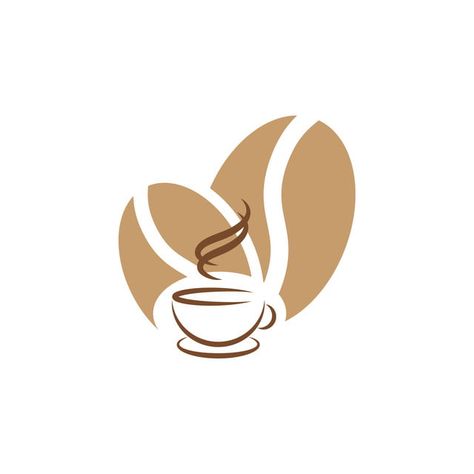 Logo Coffee Design, Logo Design For Coffee, Coffee Graphic Design, Logo Cafe, Logo Design Coffee, Coffee Shop Logo Design, Shop Vector, Designer Illustration, Cafe Logo Design