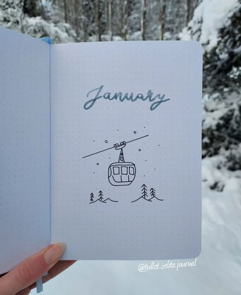 January Monthly Cover Page Ideas for your Bullet Journal 2025 Bullet Journal January, Ski Bullet Journal, January Bujo Calendar, 2025 Bullet Journal Front Page, Bullet Journal Ideas Year Page, Welcome 2025 Bullet Journal, January Journal Ideas Creative, Book Journal January, Bullet Journal Diary Ideas