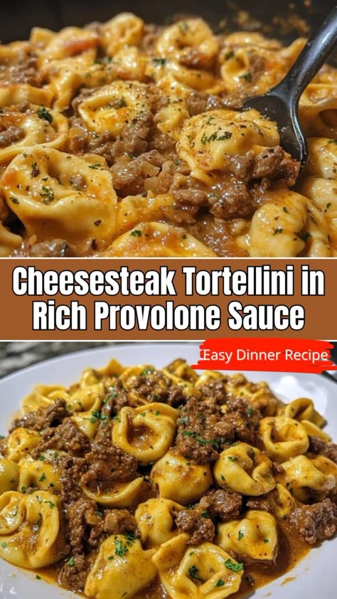 Different Dinners Ideas Easy, Quick Family Dinners Easy, Easy Dinner Weeknight Meals, Easy Put Together Meals, Beef And Parmesan Tortellini In Creamy Sauce, Lunch Ideas For The Family, Fall Weather Dinner Recipes, Fall Night Dinner Ideas, Enchilada Tortellini Casserole