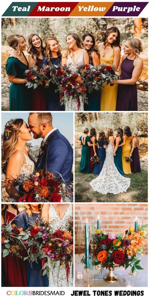 Autumn Wedding Scheme, Jewel Tone Wedding Tuxedo, Jewel Tone Wedding Color Schemes, Jewel Tone Colors Palette, Summer Jewel Tone Color Palette, Jewel Color Palette Wedding, Gem Stone Wedding Colors, Jewel Color Wedding Theme, Fall Jewel Tone Wedding Color Palettes