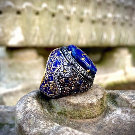 Luxury Elegant Blue Men's Ring, Luxury Gemstone Men's Ring With Spiritual Style, Antique Mens Rings Gemstone, Mens Lapis Lazuli Ring, Luxury Blue Gemstone Men's Ring, Ornate Ring, Mens Gemstone Rings, Lapis Lazuli Ring, Lapis Lazuli Stone