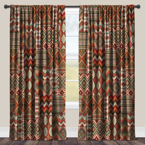 Laural Home Room-darkening Southwestern Window Curtain (84 Inches - 50 x 84), Green Western Curtains, Countryside Decor, Black Forest Decor, Blackout Panels, Lodge Style, Darkening Curtains, Rod Pocket Curtain Panels, Rod Pocket Curtains, Room Darkening Curtains