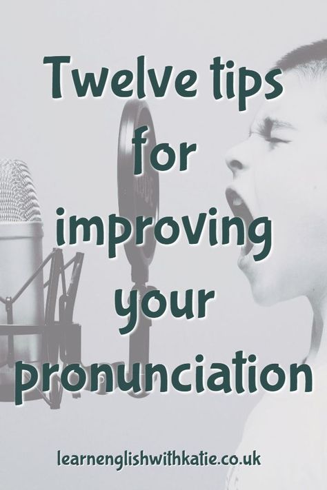 Image of boy shouting into a microphone. Caption reads twelve tips for improving your pronunciation. Vocabulary Lessons, Improve Your English, English Tips, Grammar Lessons, Learning English, Reading Comprehension, Top Tips, English Language, Learn English