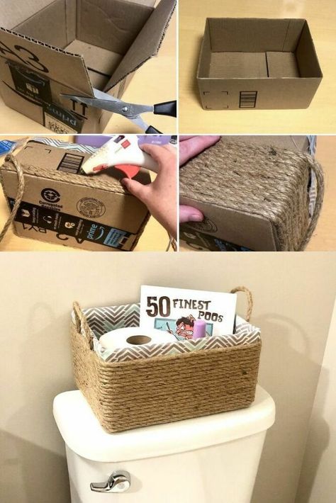 Basket Upcycle, Bold Bohemian, Koti Diy, Organize Your Bathroom, Diy Rope Basket, Upcycled Furniture Diy, Home On A Budget, Bohemian Rugs, Dekor Diy