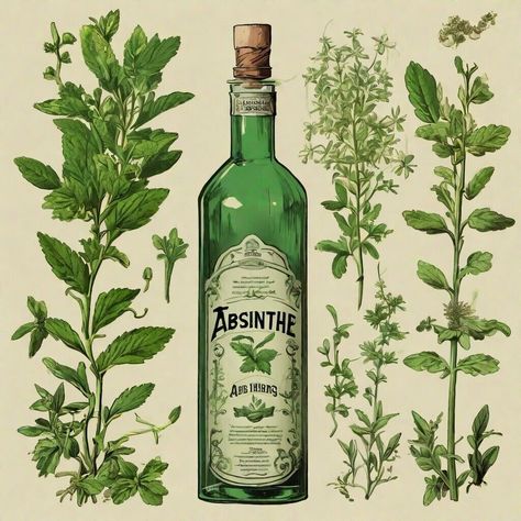 Absinthe Tattoo, Absinthe Aesthetic, Absinthe Bottle, Herb Collection, Green Goth, Absinthe Fairy, Absinthe Cocktail, Green Fairy Absinthe, Absinthe Art