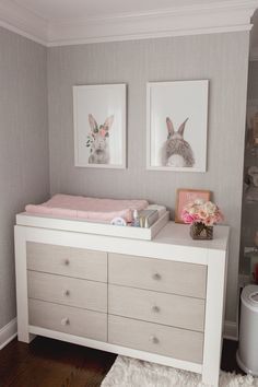 Celebrity Nurseries, Unisex Baby Room, Grey Baby Nursery, Bunny Theme, Bunny Nursery, Nursery Girl, Girl Nursery Room, Nursery Baby Room, Girls Nursery