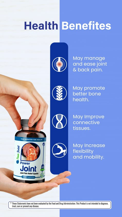 𝐏𝐨𝐰𝐞𝐫 𝐉𝐨𝐢𝐧𝐭 𝐇𝐞𝐚𝐥𝐭𝐡 𝐁𝐞𝐧𝐞𝐟𝐢𝐭𝐬 ✅May Manage and Ease Joint and Back Pain ✅May Promote Better Bone Health ✅May Improve Connective Tissues ✅May Increase Flexibility and Mobility Available at 👉𝗲𝗯𝗮𝘆 👉𝗪𝗮𝗹𝗺𝗮𝗿𝘁 👉𝗘𝘁𝘀𝘆 👉𝗔𝗺𝗮𝘇𝗼𝗻 Product Benefits Design, New Product Ads, Bone Supplements, Supplement Ads, Health Posts, Health Ads, Flexibility And Mobility, Remedies For Nausea, Health Brand