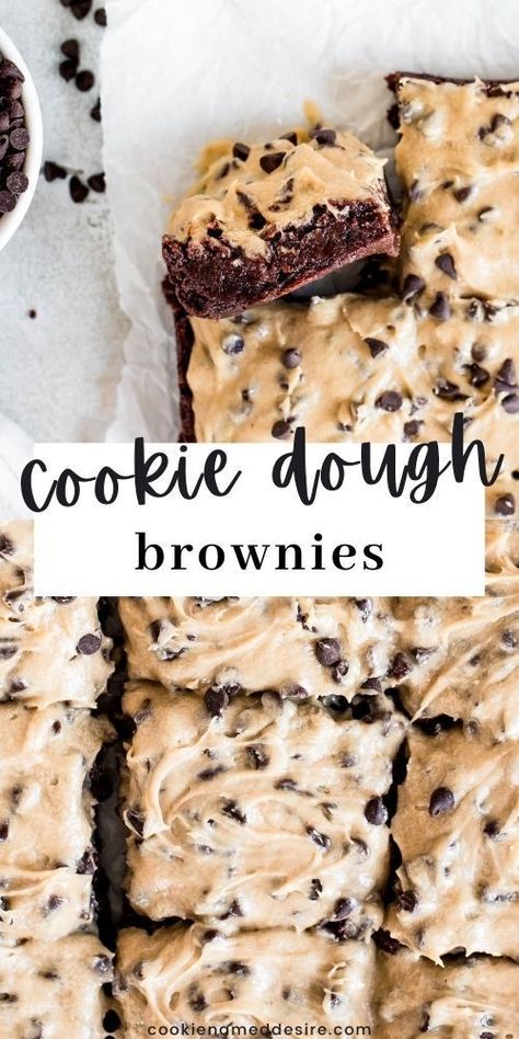 Cookie Dough Frosting, Cookie Dough Brownies, Dessert Oreo, Desserts Easy, Easy Baking Recipes Desserts, Tasty Baking, Sweet Snacks Recipes, Baked Dessert Recipes, Fudgy Brownies