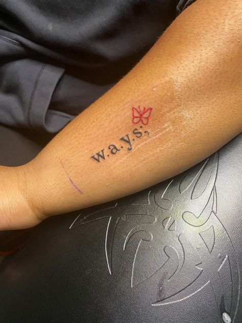 jhene aiko ways tattoo W A Y S Tattoo On Neck, Tattoo W.a.y.s, Jhene Aiko Tattoos Ideas W.a.y.s, Jhene Tattoo Ideas, Black Women Small Tattoos, W A Y S Tattoo Red, Jhene Aiko Ways, Black Girls Tattoos Ideas, Small Tattoos For Black Skin