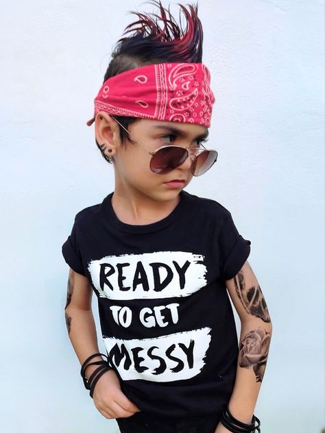 Rock And Roll Hairstyles For Kids, Rockstar Outfit For Kids Boys, Rockstar Costume Diy, Kids Rockstar Costume, Disfraz Rock And Roll, Rock And Roll Costume, Rockstar Costume, Rocker Costume, Rock Costume