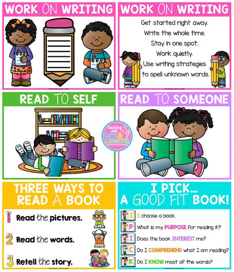 Daily 5 Goodies Cafe Reading Strategies, Daily 5 Kindergarten, Daily 5 Posters, Daily 5 Stations, Daily 5 Centers, Good Fit Books, Summer School Activities, Grade 1 Reading, Read To Self