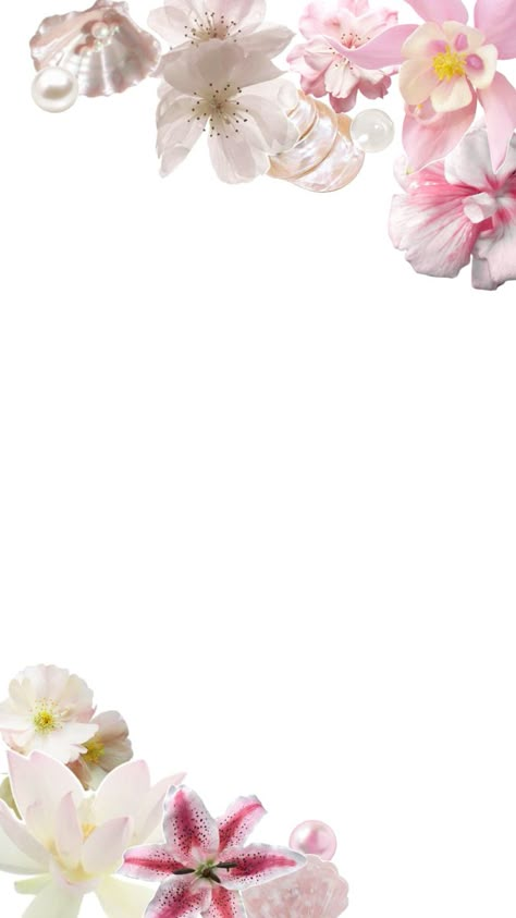 Wallpaper Templates For Pictures, Flower Wallpaper White Background, Flowers Wallpaper Ipad, Flower Collage Wallpaper, Pink Lily Wallpaper, Iphone Icon Wallpaper, Home Screens Ideas, Swan Wallpaper, Floral Bible Verse