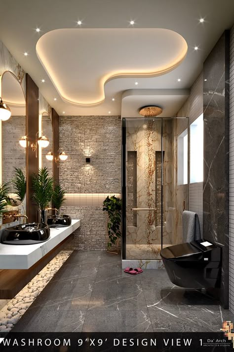 Modern washroom design on Behance Modern Washroom Design, Washroom Tiles Design, Fancy Bathroom, Luxury Ceiling Design, Washroom Decor, Pop Ceiling Design, Bathroom Decor Luxury, Washroom Design, Ceiling Design Modern