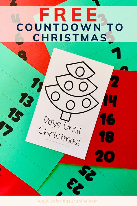 Easy Christmas Countdown Craft, Paper Chain Countdown To Christmas, Advent Paper Chain Printable, Countdown To Christmas Printable, Christmas Countdown Paper Chain, Christmas Chain Countdown, Paper Chain Christmas Countdown, Christmas Countdown Preschool, Preschool Christmas Countdown