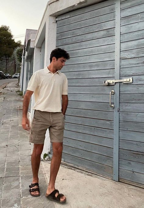 Birkenstock style Mens Birks Outfit, Men’s Summer Outfits Birkenstocks, Men’s Birkenstock Outfits, Berkinstock Mens Outfit, Men Berkinstocks Outfit, Men With Birkenstocks, Men’s Birkenstock Arizona Outfit, Birkenstock Mens Outfit, Birkenstock Sandals Men Outfit