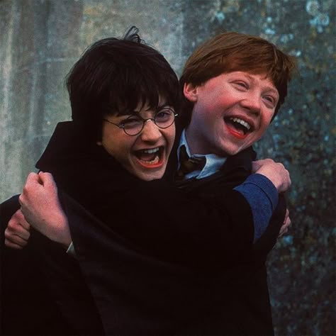 Hp Funny, Movie Duos, Harry And Ron, Iconic Duos, Ron And Harry, Best Friends Cartoon, In Another Universe, The Golden Trio, Duos Icons