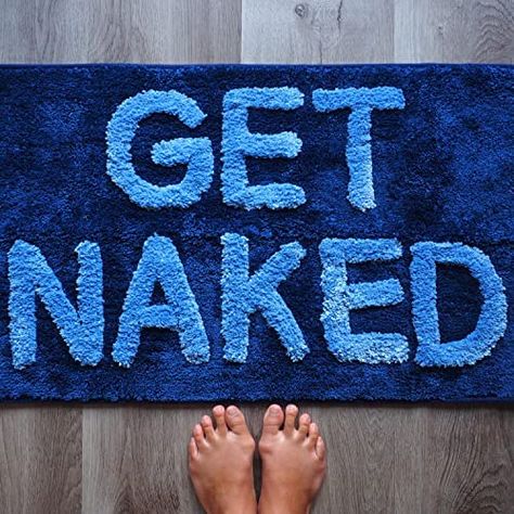 Colorful Bathroom Rugs, Fun Bath Mats, Blue Bathroom Rugs, Fun Bathroom Decor, Navy Blue Bathrooms, Cute Bathroom, Cute Bath Mats, Blue Bathroom Decor