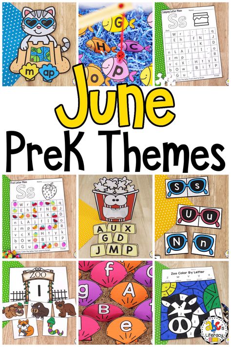 These June Preschool Themes and printable activities will help you plan your PreK summer units and lesson plans. Summer Curriculum Themes, June Preschool Themes, Summer Themes For Preschool, Summer Literacy Activities, Summer Theme Ideas, Curriculum Themes, Themes For Preschool, Summer Daycare, Summer Preschool Themes