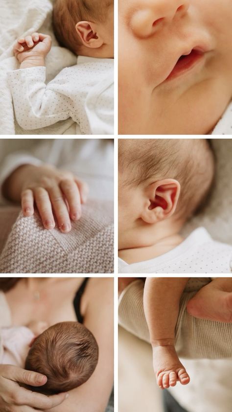 Photo Ideas With Newborn, Newborn Simple Photoshoot, Newborn Photo Diy At Home, New Born Home Shoot Ideas, Detailed Newborn Pictures, Poses With Newborn Baby, Newborn Photos Details, Newborn Baby Photo Shoot Ideas At Home, Newborn Arrival Pictures