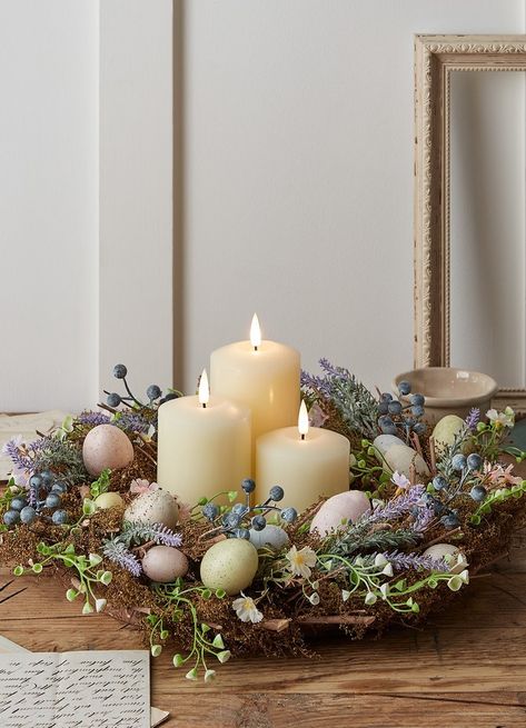 Wreath Table Decor, Easter Egg Display, Easter And Spring Decor, Pastel Easter Decor, Easter Decorations Wreaths & Garlands, Easter Table Decorations Tablescapes, Easter Decorating Ideas For The Home, Spring Decorating Ideas For The Home, Easter Table Display