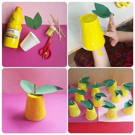 Lemon Activities For Preschool, Vegetable Crafts, Lemon Crafts, Fruit Crafts, Yellow Crafts, Art Activities For Toddlers, Fall Arts And Crafts, Lemon Art, Farm Crafts