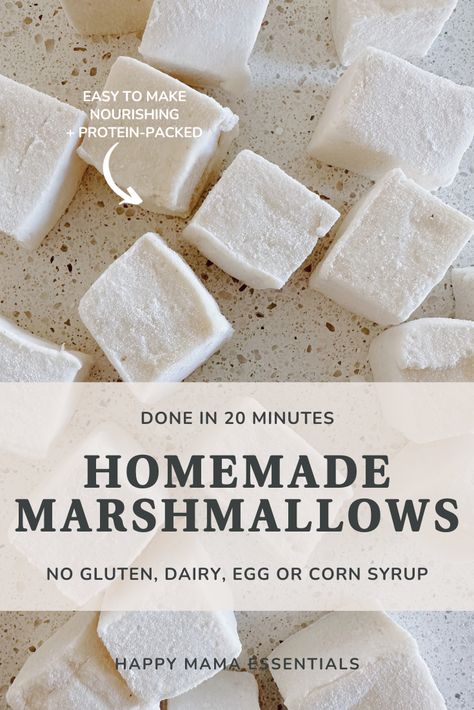 Homemade marshmallows, gelatin recipes, leaky gut recipes, adrenal fatigue support, raw honey marshmallows Healthy Marshmallow Recipe, Making Marshmallows, Healthy Marshmallows, Homemade Marshmallow Recipe, Type Of Kitchen, Homemade Marshmallow, How To Make Marshmallows, Small Oven, Recipes With Marshmallows