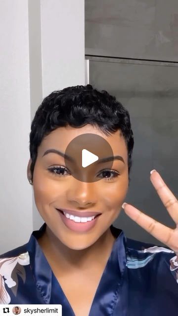 Short Hair Styles With Color Ideas, Pixie Haircut Products, Very Very Short Hairstyles, Really Short Pixie Haircut Black Women, Black Girls Pixie Hairstyles, How To Style Short Hair Pixie Black Women, African American Pixie Haircut, Curly Pixie Haircut Black Women, Short Black Pixie Haircut