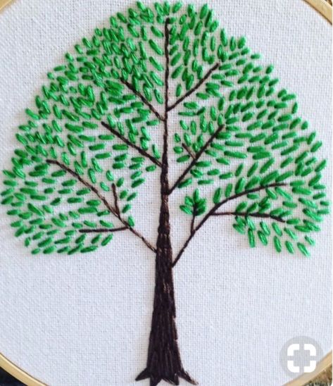 Embroidery Running Stitch, Straight Stitch Embroidery, Running Stitch Embroidery, Embroidered Tree, Bordados Tambour, Ribbon Embroidery Kit, Embroidery Stitches Beginner, Hand Embroidery Patterns Flowers, Basic Embroidery Stitches